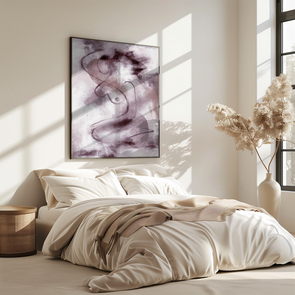Figurative abstrakte Frau in Lila | Poster