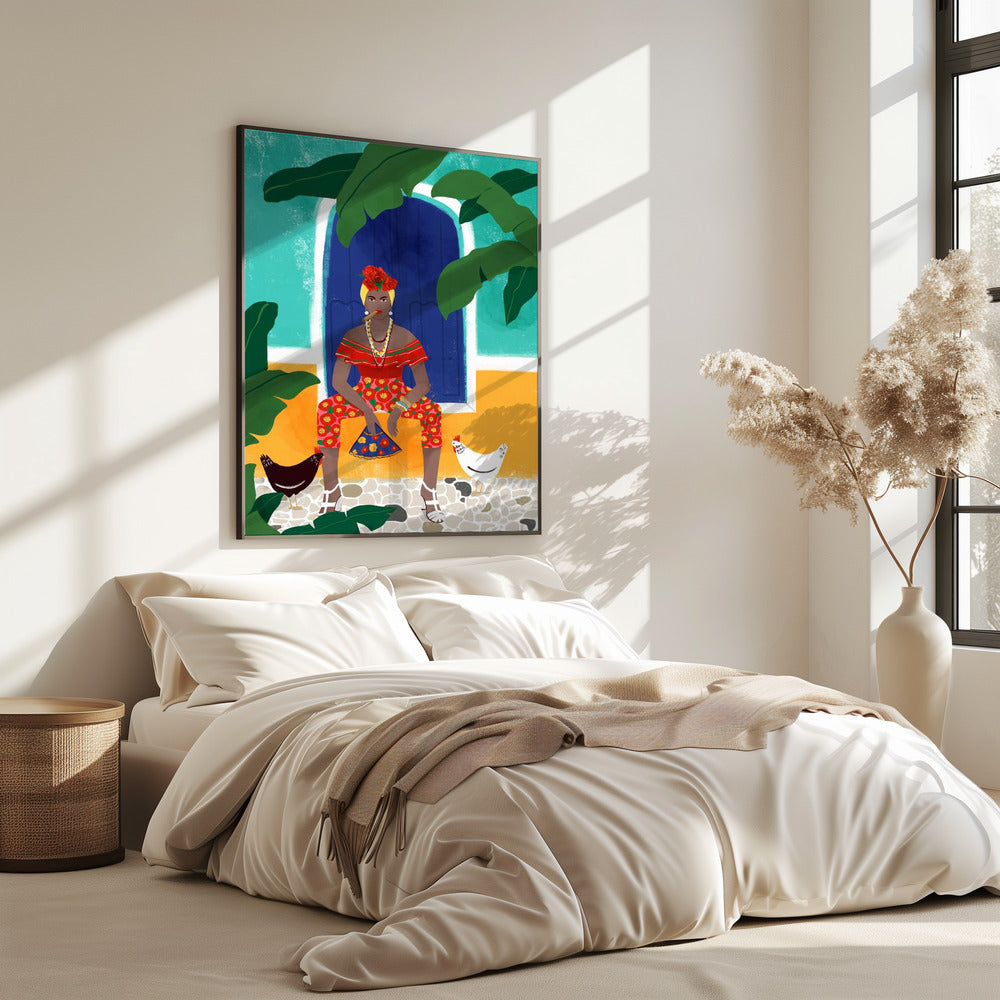 Frau mit Zigarette | Poster