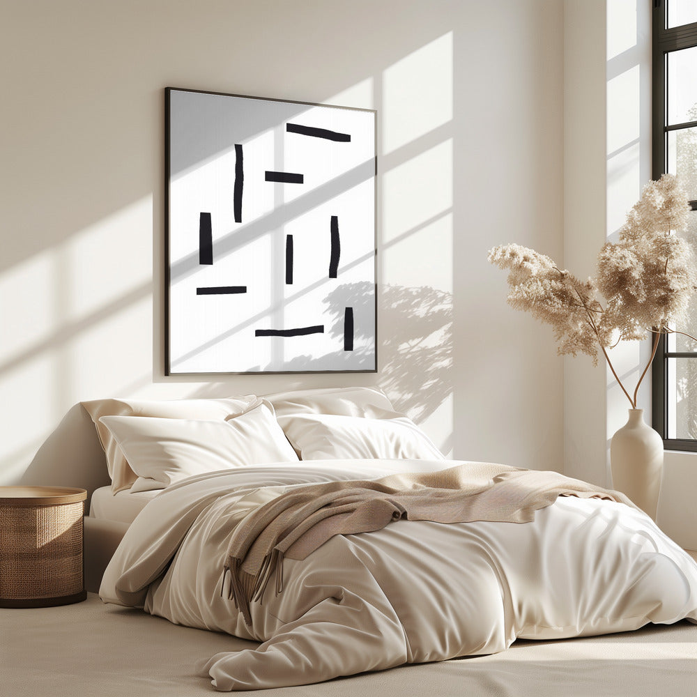 Schwarze Linien auf weißem Hintergrund | Poster