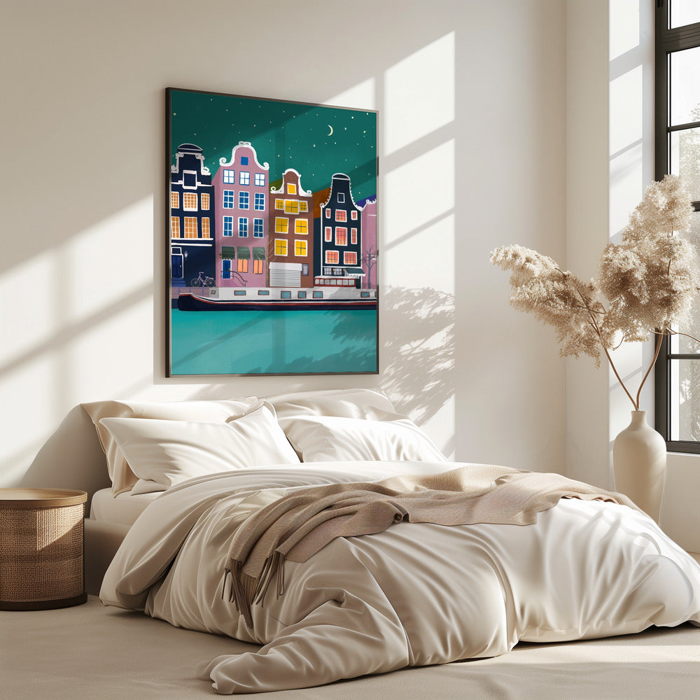 Amsterdam bei Nacht | Poster
