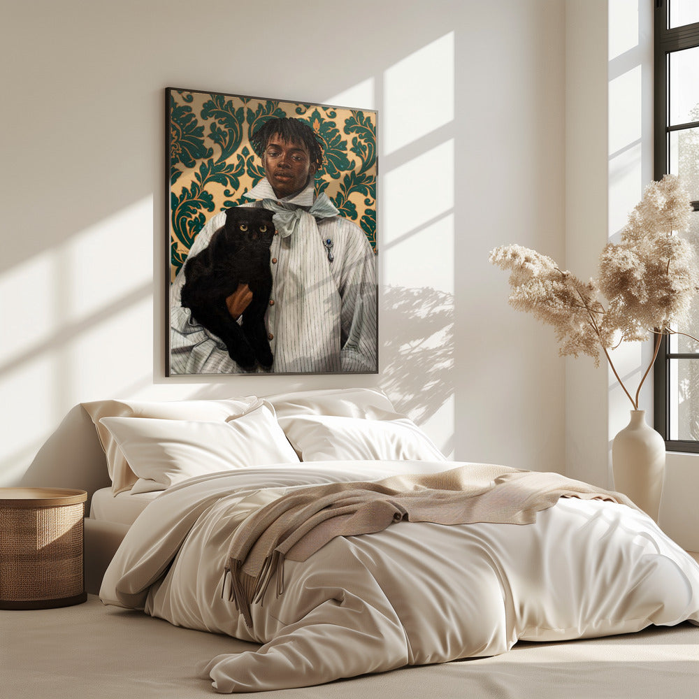 Gentleman mit Katze | Poster