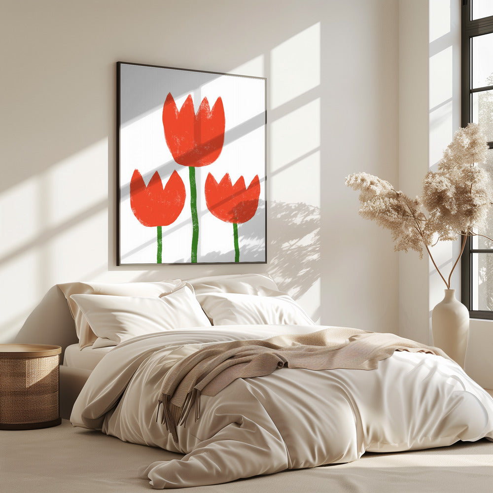 Rotes Tulpentrio | Poster