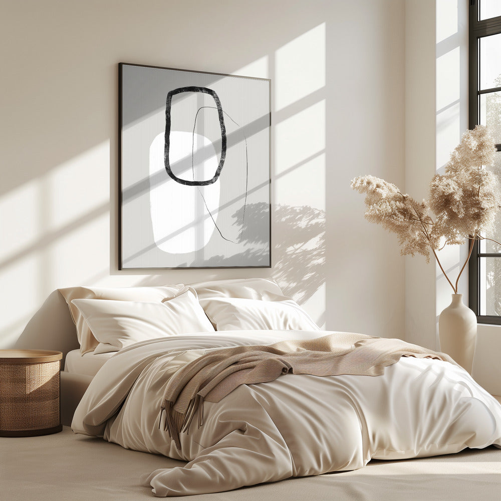 Einfache geometrische Formen in Schwarz und Weiß | Poster