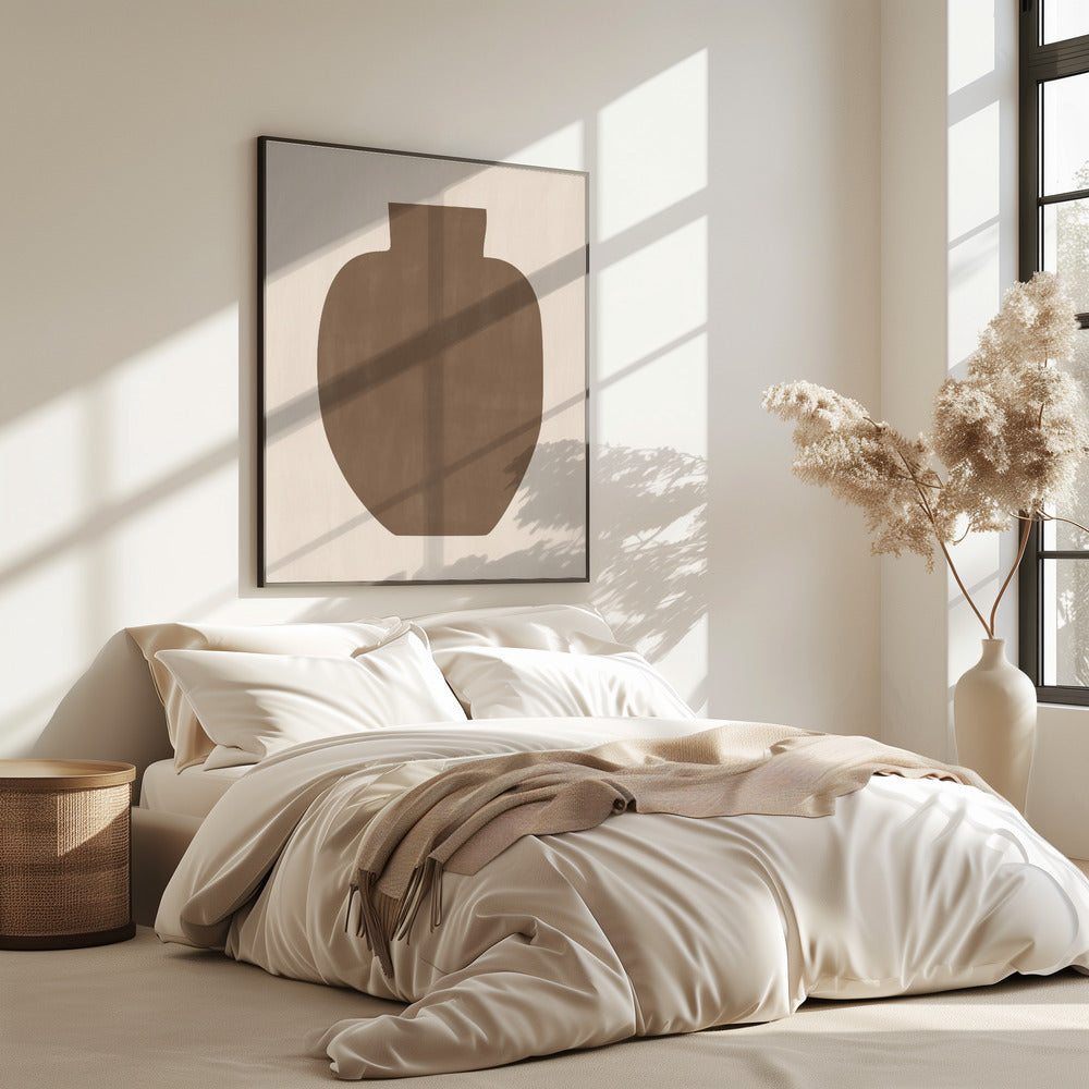 Braune Silhouette einer Vase | Poster