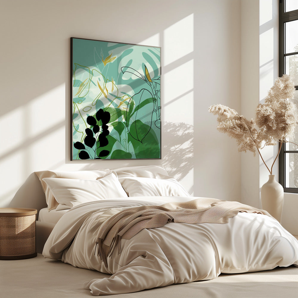 Blätterlinie Boho2 | Poster