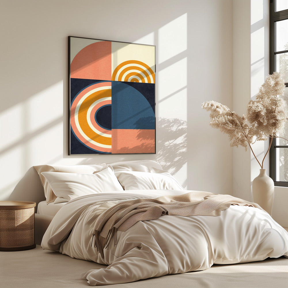 Rainbow Plus Shapes  Blue Mustard9 | Poster