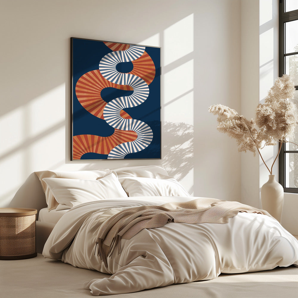Gewundenes Muster in Retro-Farben | Poster