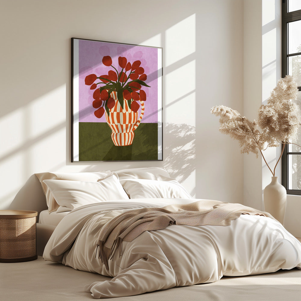 Kräftige Tulpen in der Vase | Poster
