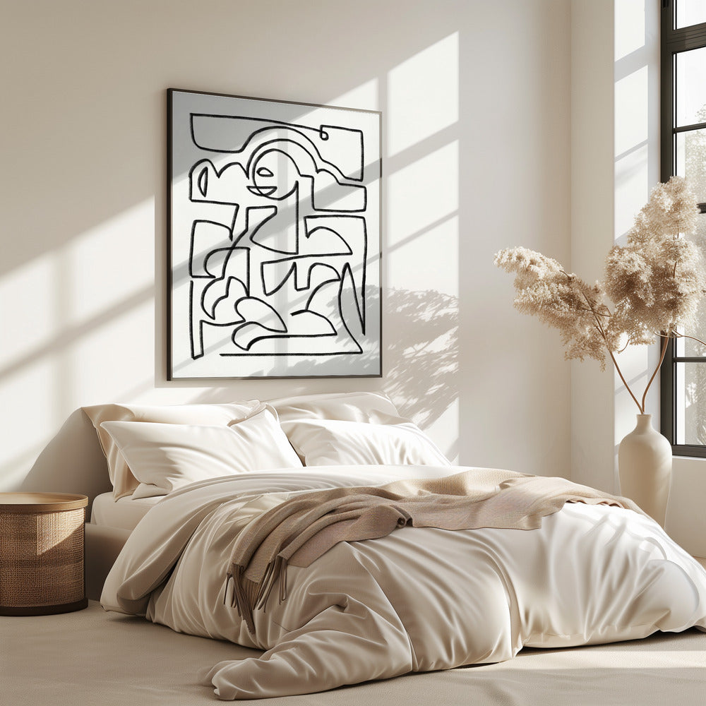 Abstrakte Kreidelinienkunst | Poster