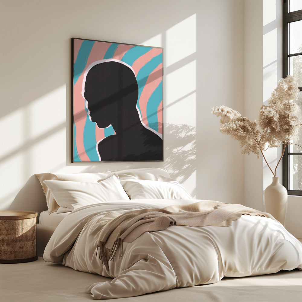 Anonymes Porträt in Neonlichtern | Poster