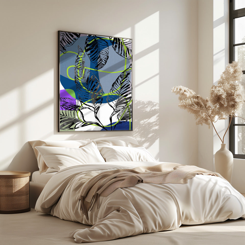 Schwarze Blätter mit Farbe Abstrakt Nr. 3 | Poster