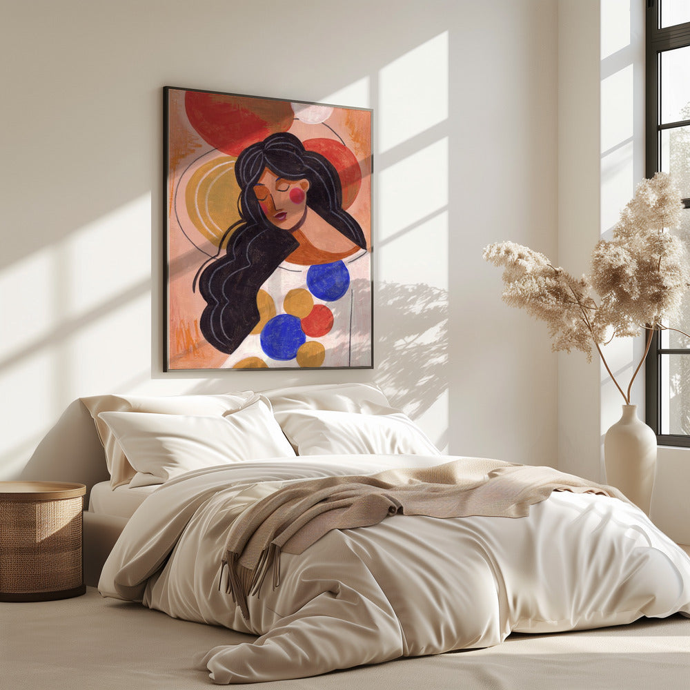 Frau in Gedanken | Poster