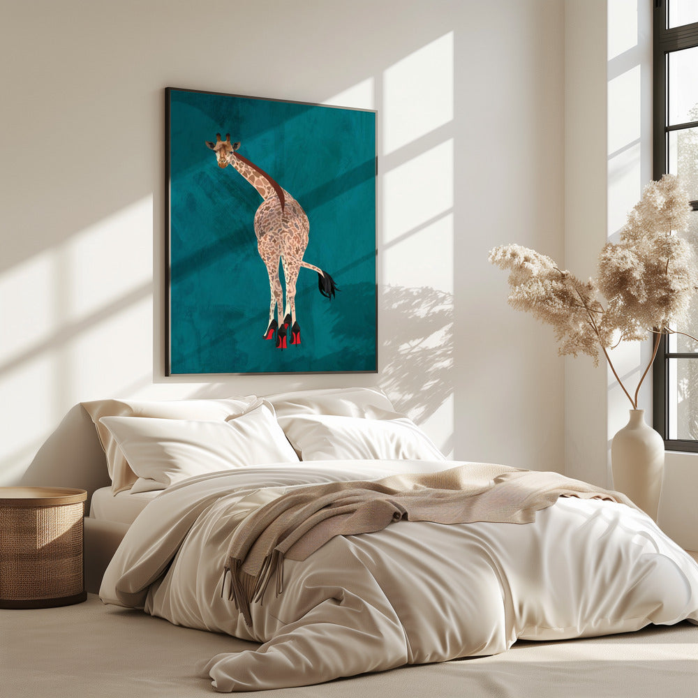 Schrullige Giraffe Grün | Poster