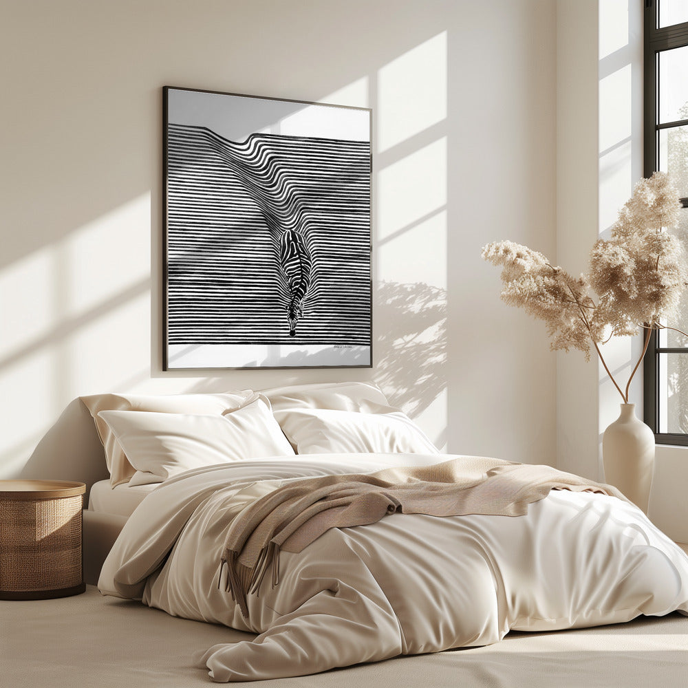 Zebra im Gras | Poster