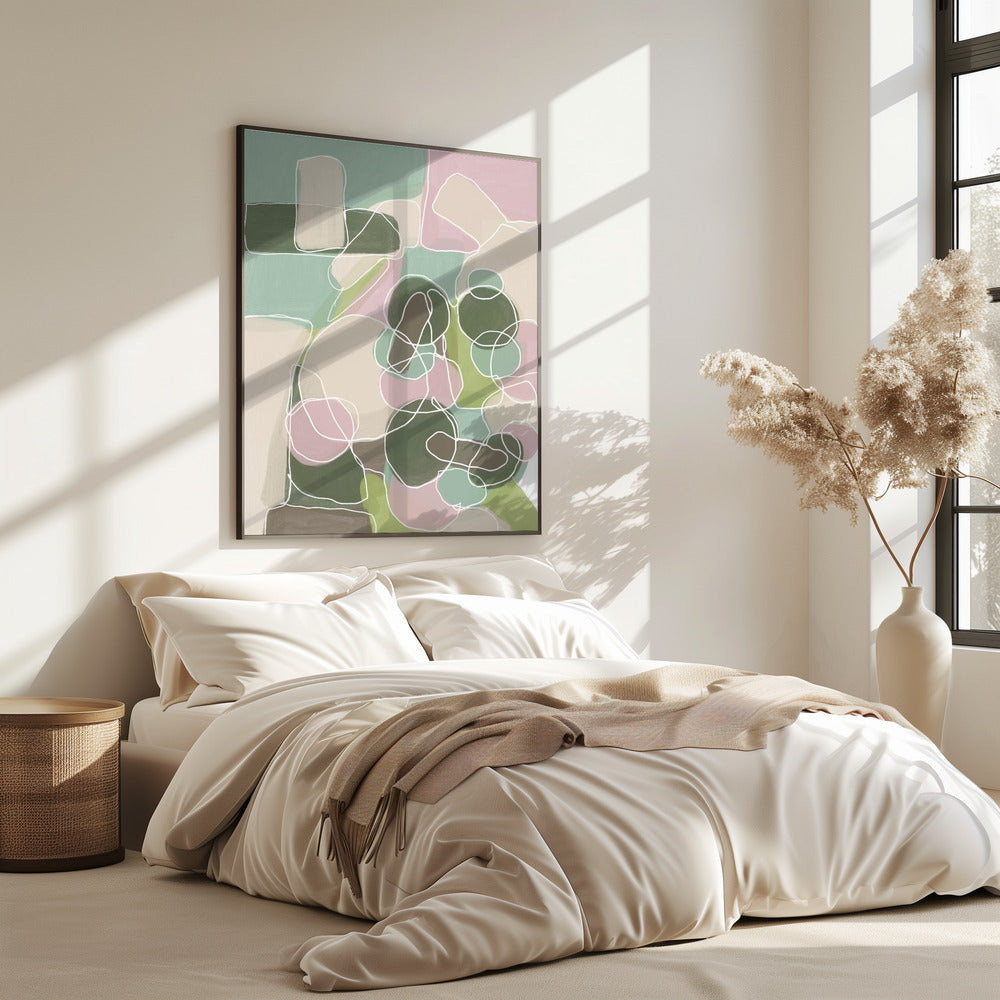Abstraktes Grün und Pink | Poster