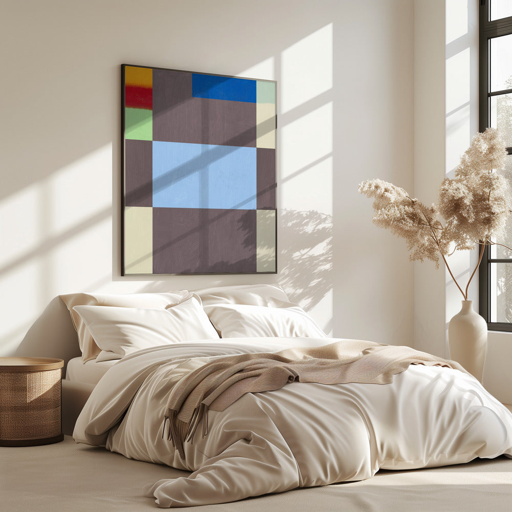 Geometrische Formen mit einer gedämpften Farbpalette aus Grau | Poster