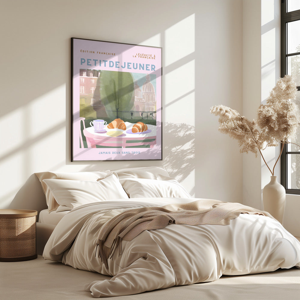 Petit Dejeuner, Croissants, Paris, Pastell | Poster
