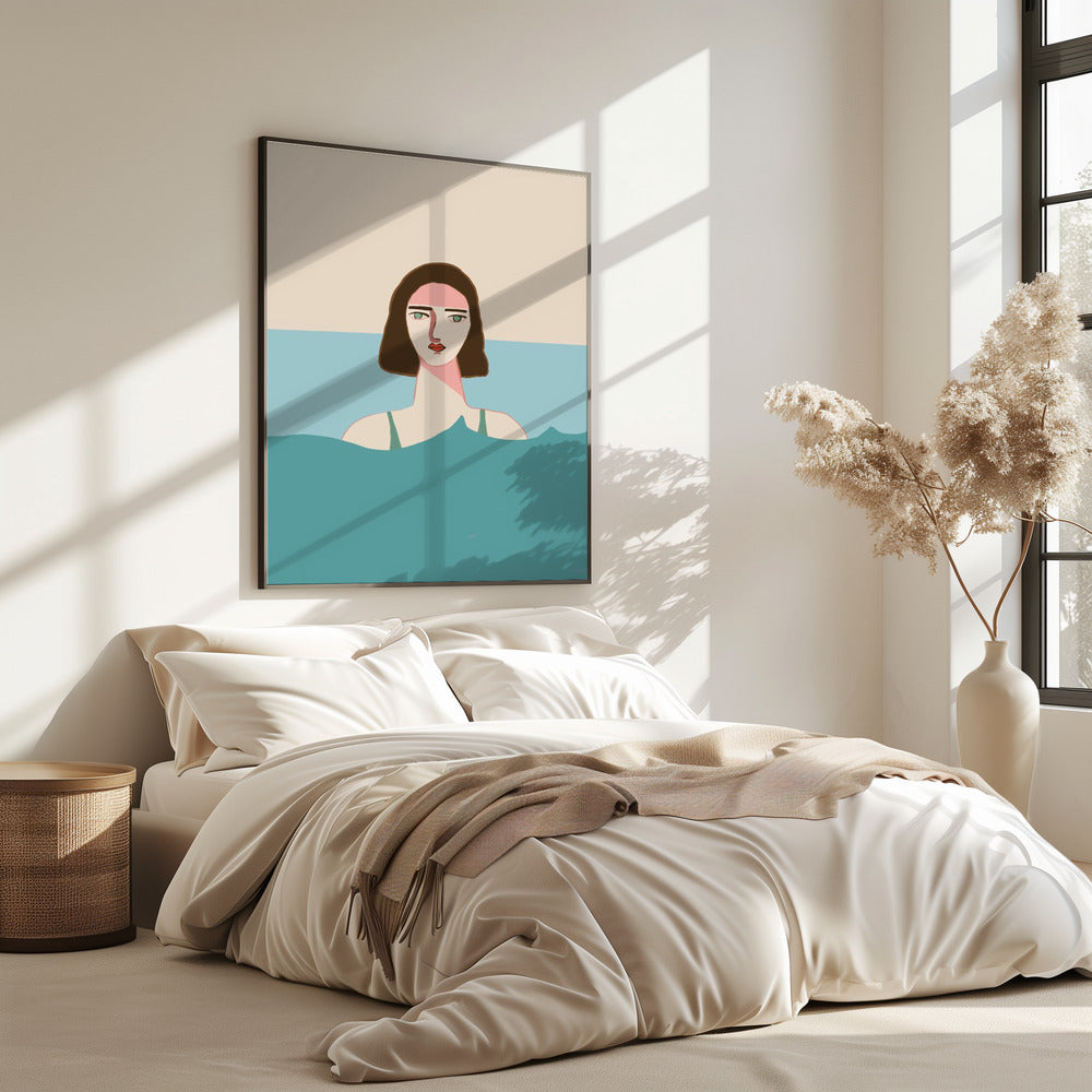 Ozeanschwimmerin Brünette | Poster