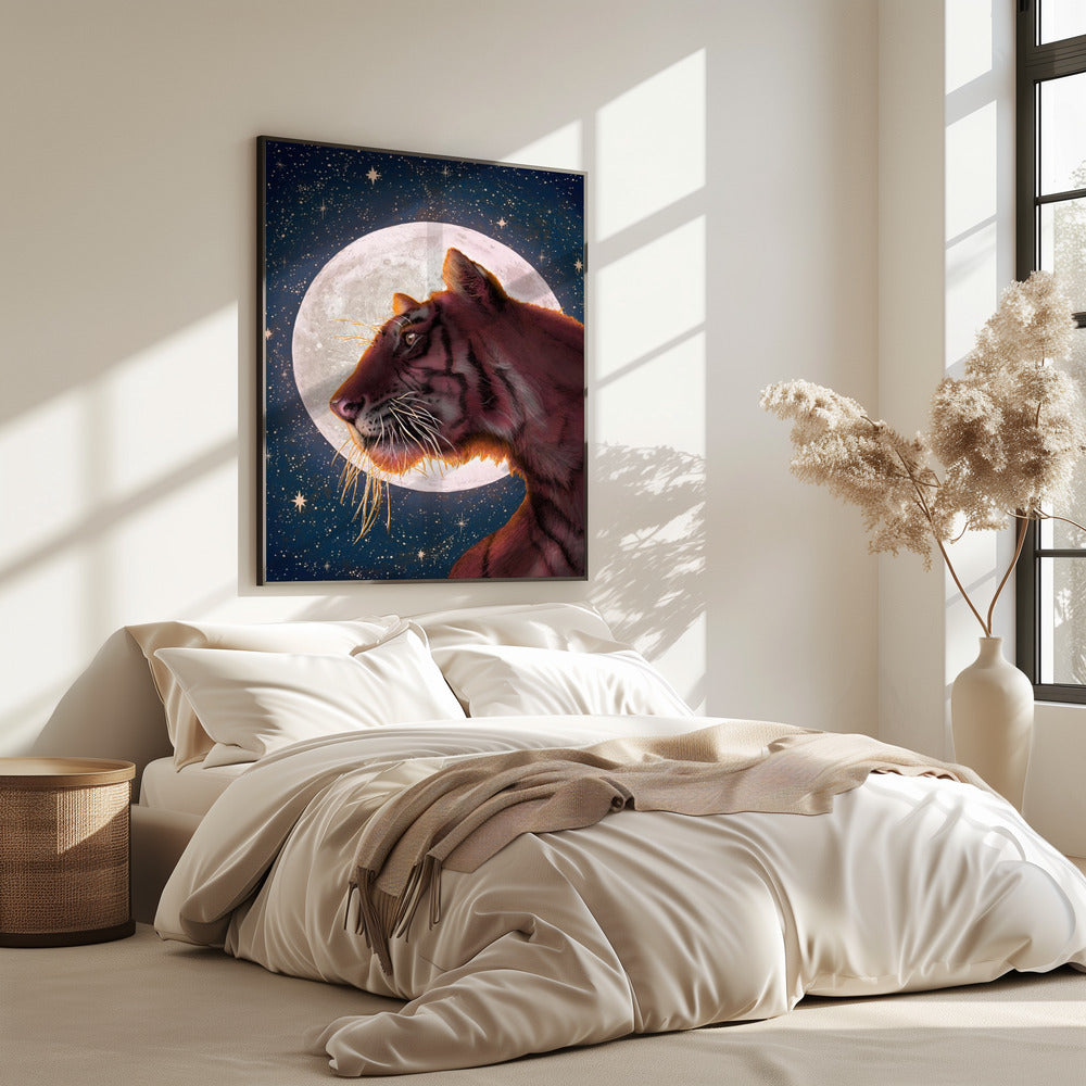 Mond und Tiger Farbe Groß | Poster