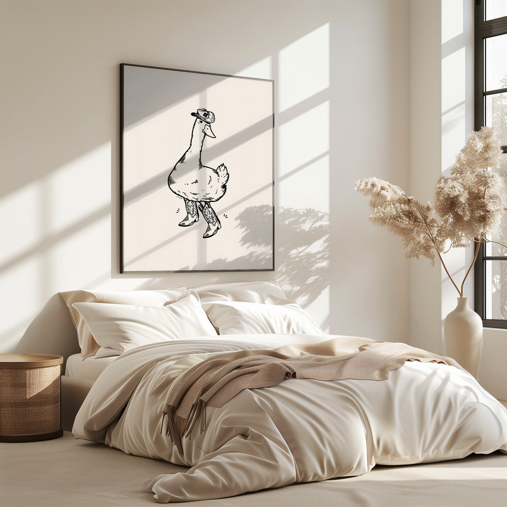 Duck wearing Western Boots | Poster