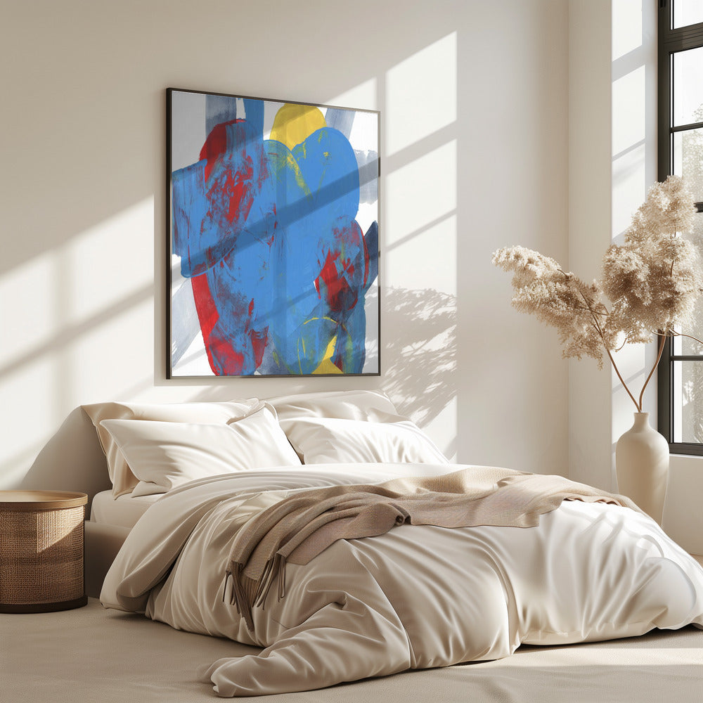 Abstract Blue Red Yellow Shapes 3 | Poster