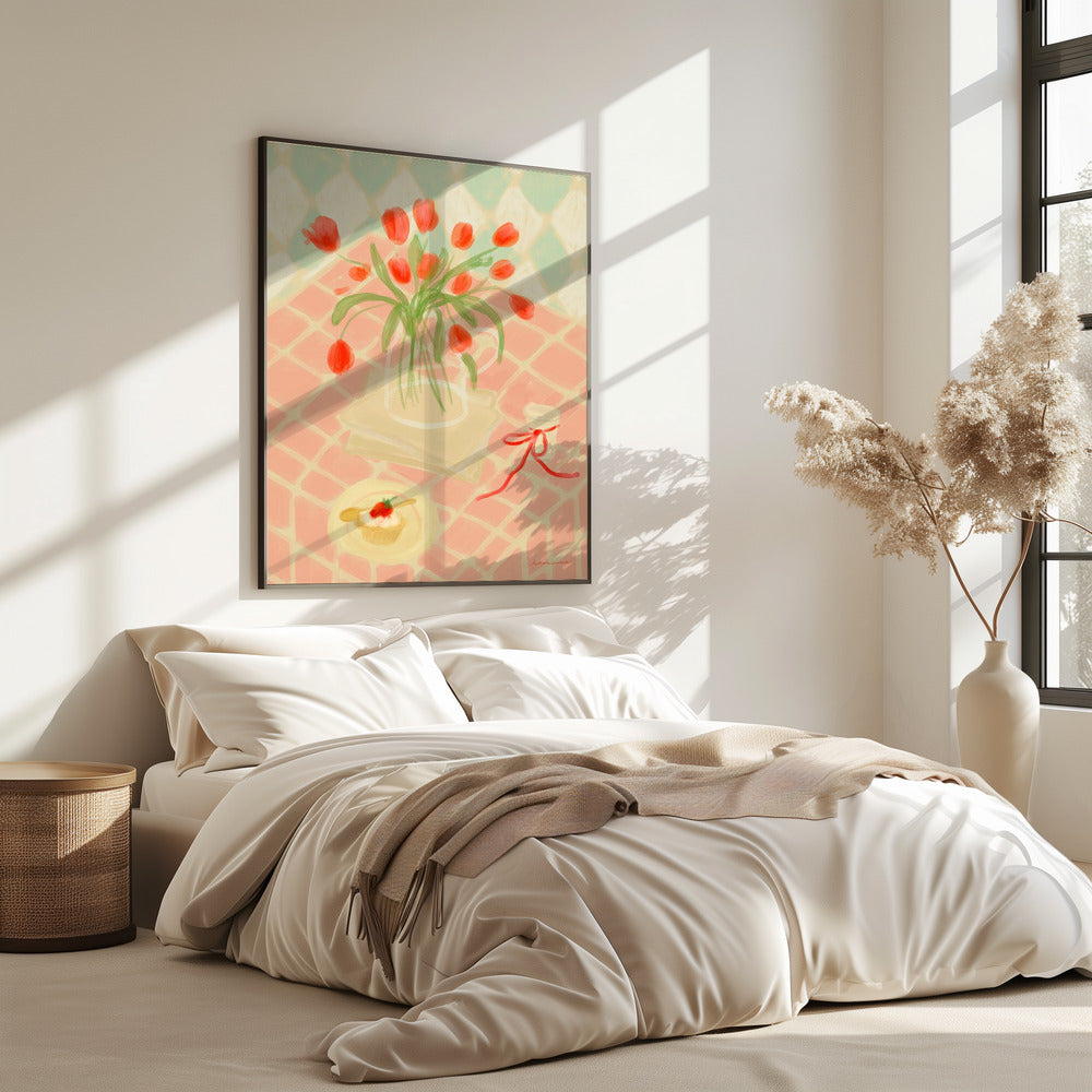 Rote Tulpen Sommerpicknick | Poster