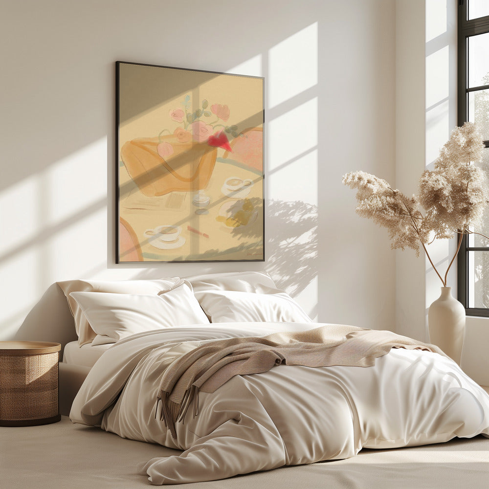 Kaffee-Date mit Blumen | Poster