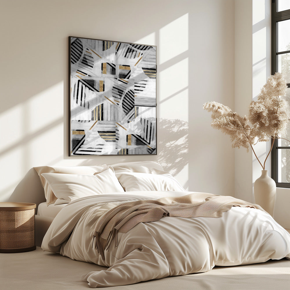 Abstract Back White Gold1 | Poster
