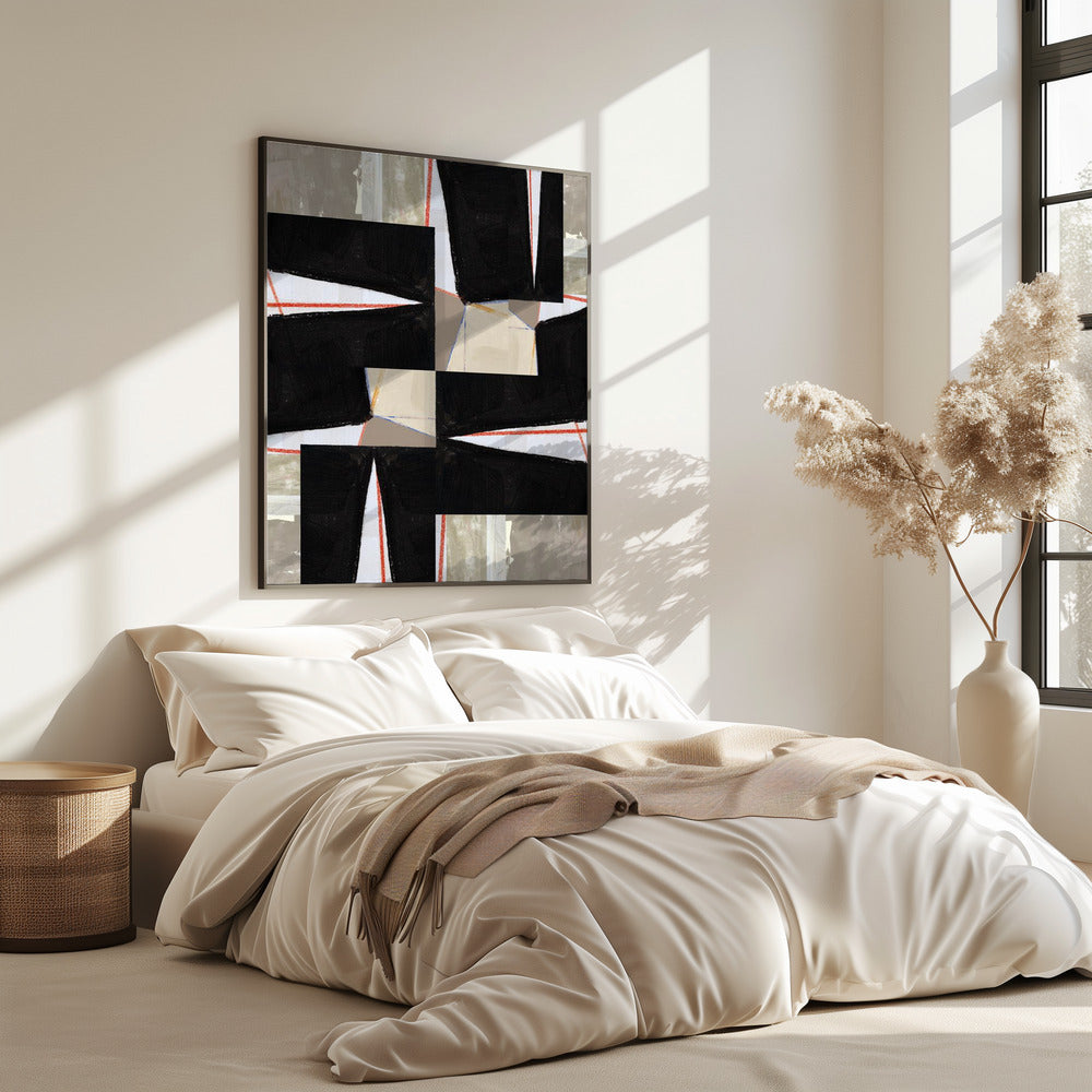 Abstract Black Jigsaw 1 | Poster