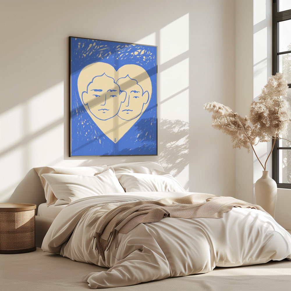 Zwei abstrakte Gesichter | Poster