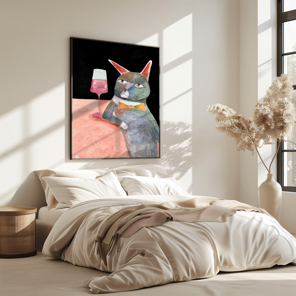 Barkatze mit Fliege | Poster