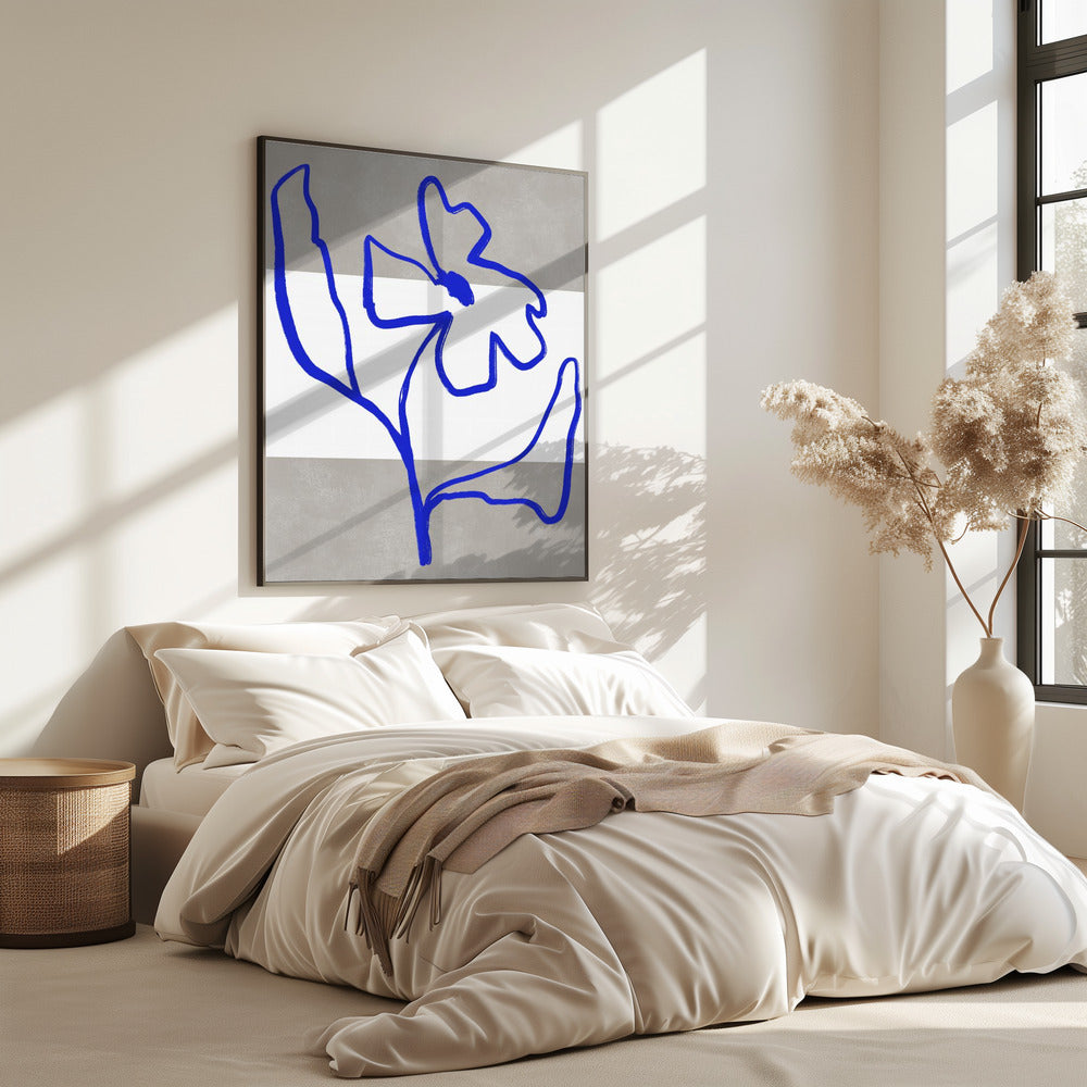 Blaue Linie Blüte | Poster