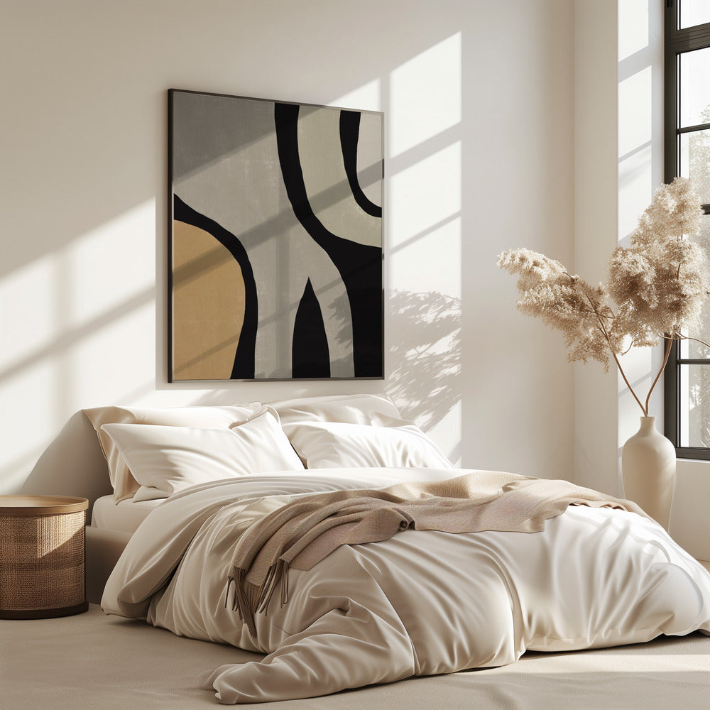 Minimalistischer grauer abstrakter Fluss | Poster