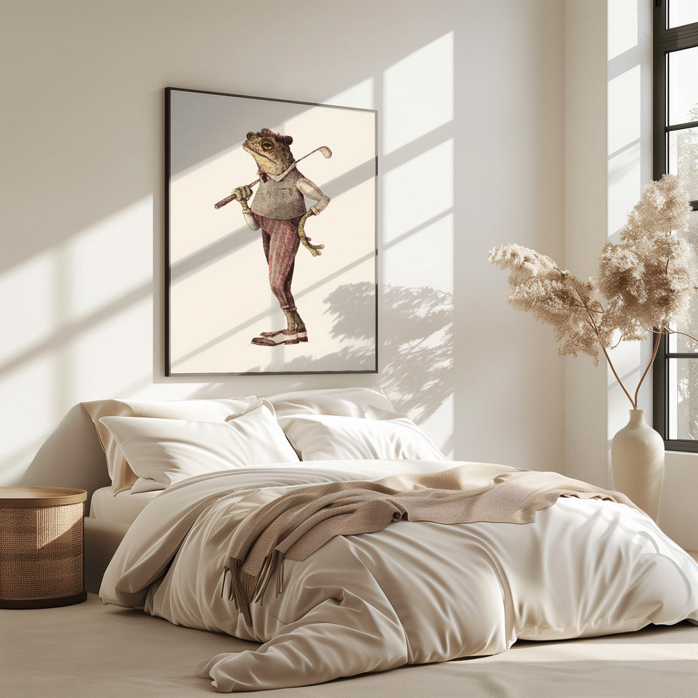Frosch in Vintage-Golfkleidung | Poster