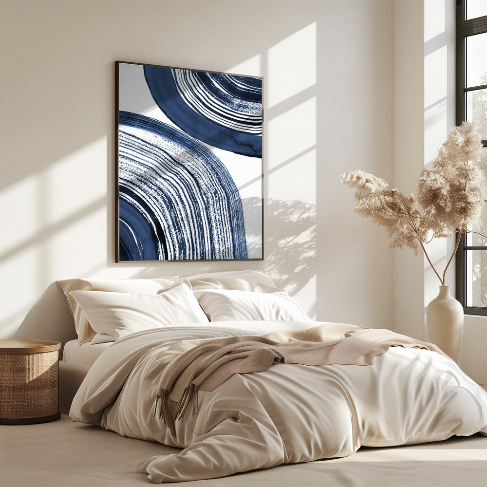 Blaue konzentrische Wellen | Poster