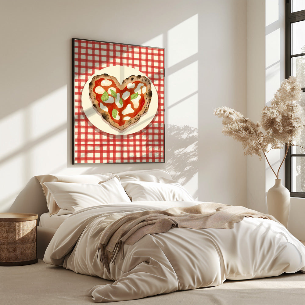 Pizza Heart checked | Poster