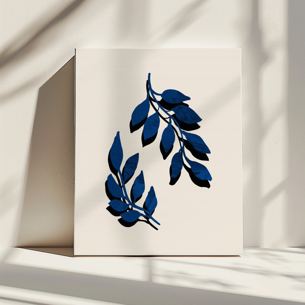 Blauer Zweigpinsel | Leinwand