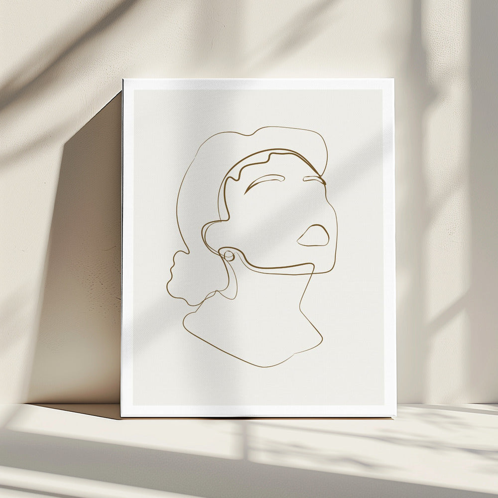 Abstrakte Gesichtslinienkunst | Leinwand