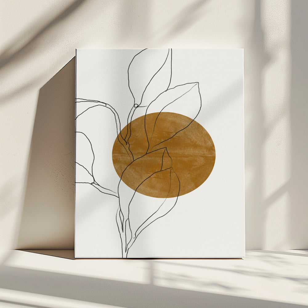 Linie Blatt Harmonie | Leinwand