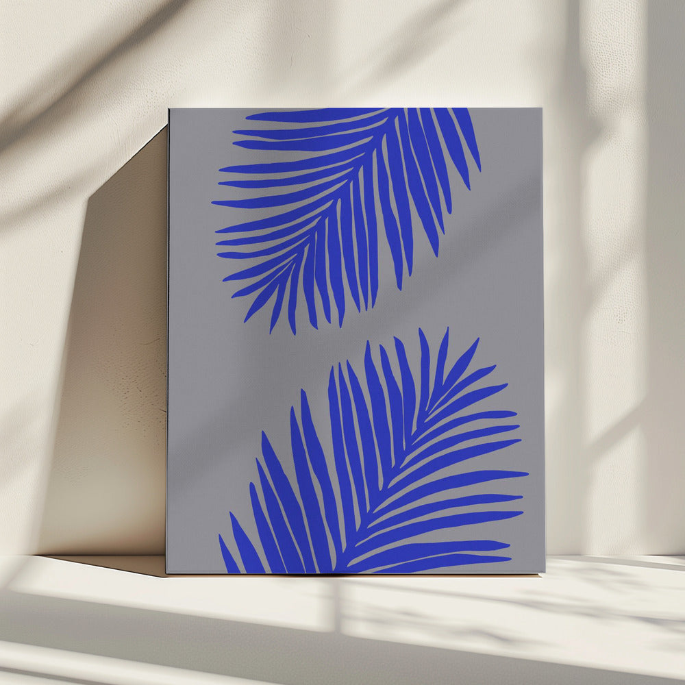 PALMBLATT 02 WEICHES GRAU | Leinwand