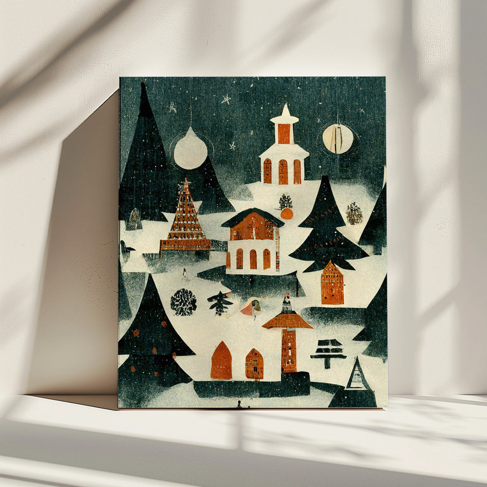 Winter Village Glow | Leinwand
