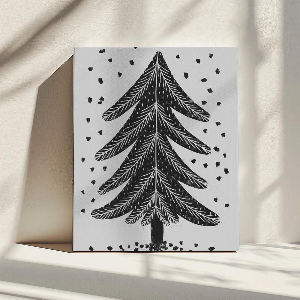 Monochromer Pinefall | Leinwand