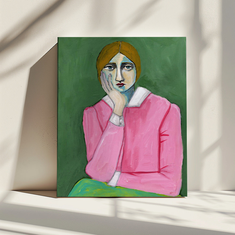 Vintage Dame in Pink | Leinwand