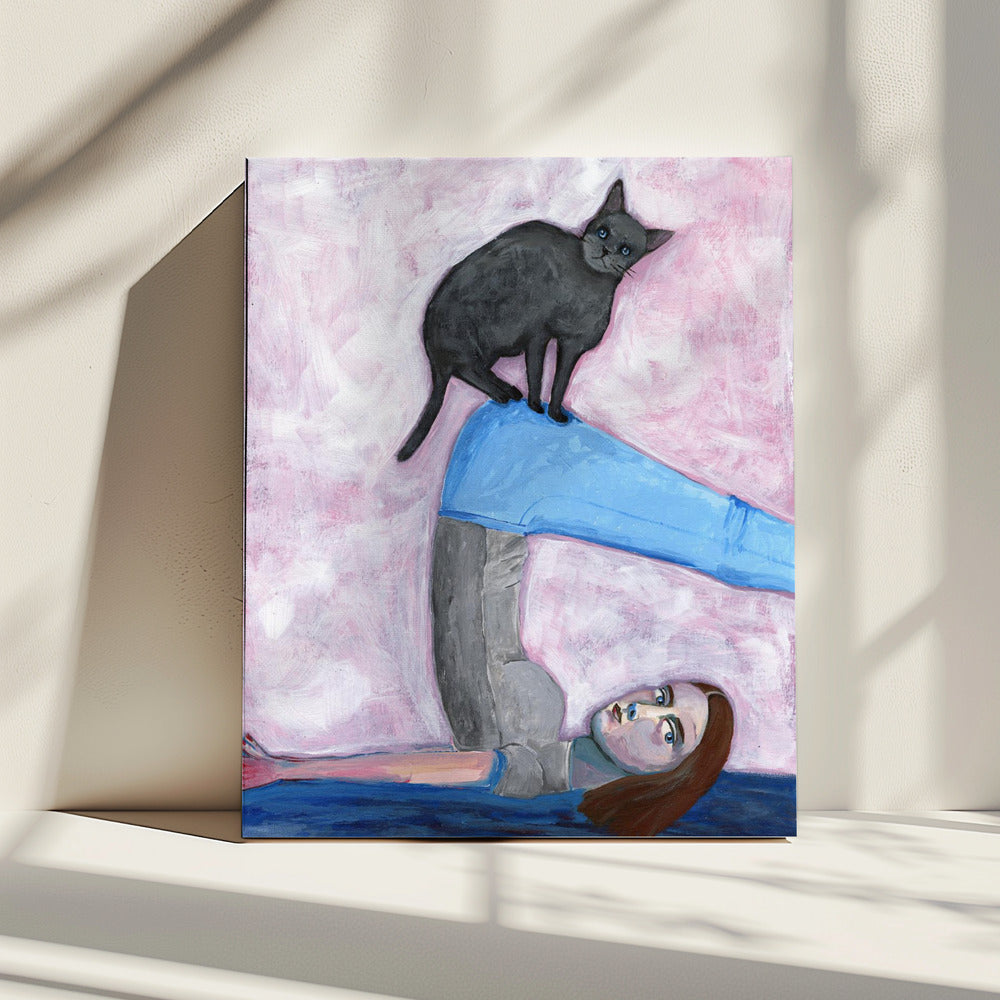 Yoga mit meiner Katze | Leinwand