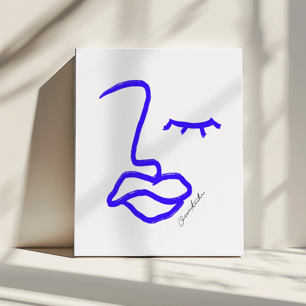 Blaue Linie Ausdruck | Leinwand