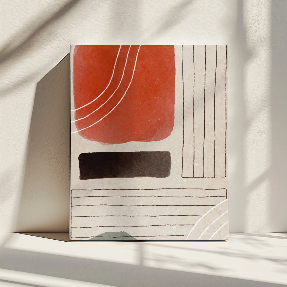 Orange Minimal Shapes #1 | Leinwand