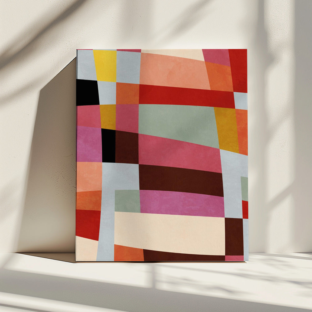 Warm Colors Bauhaus Geometry4 | Canvas