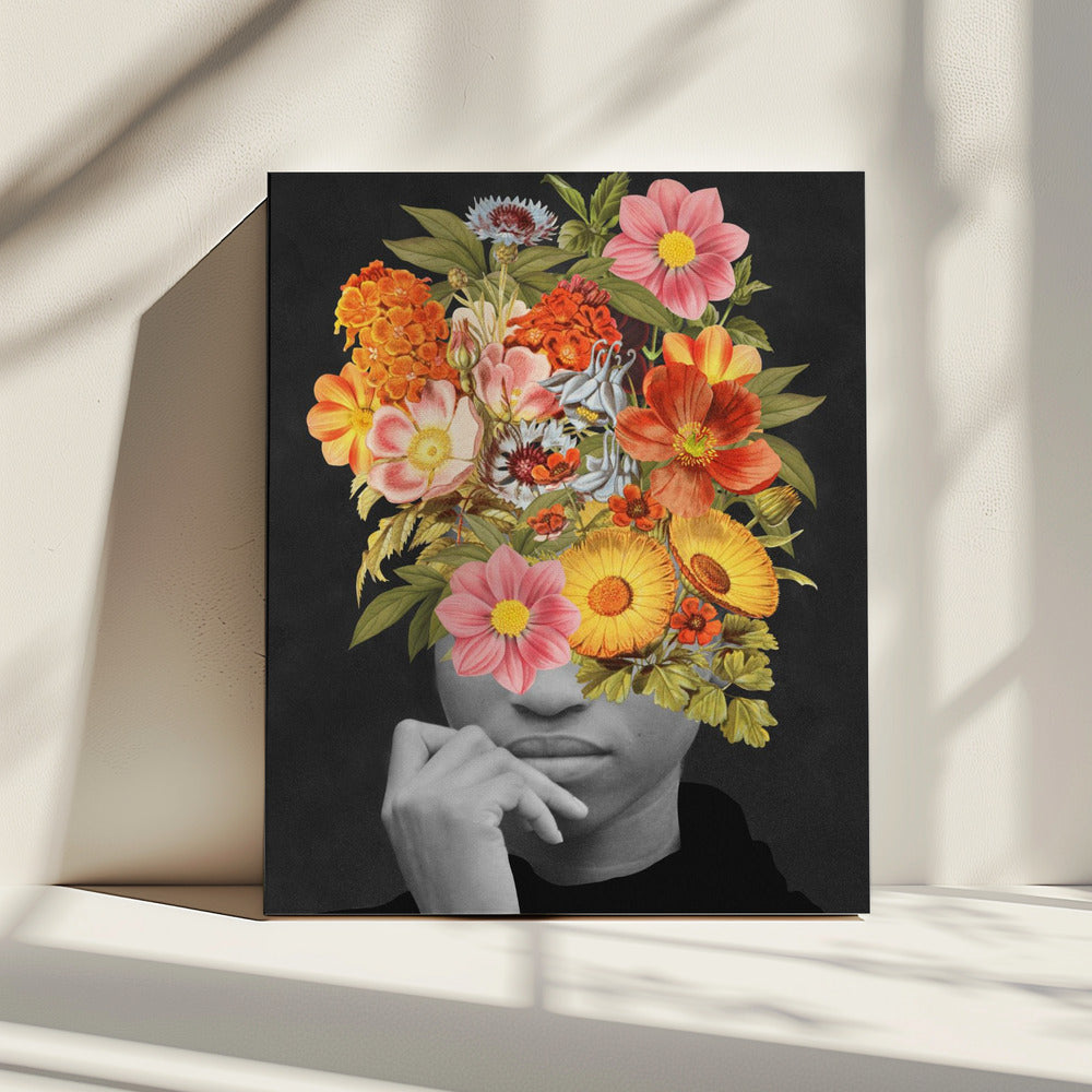 Farbenfroher Vintage-Blumenstrauß | Leinwand