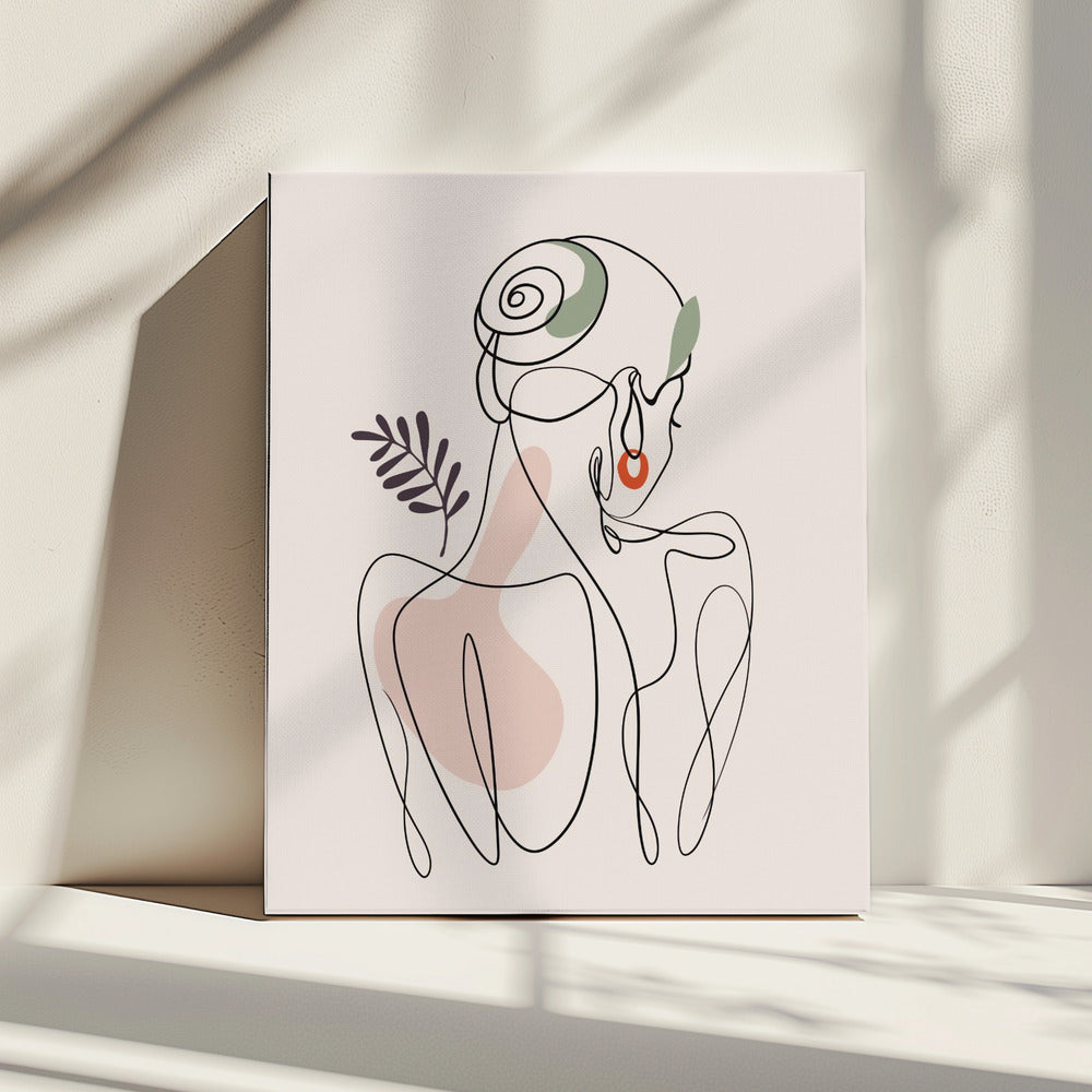 Serene Line Embrace | Leinwand