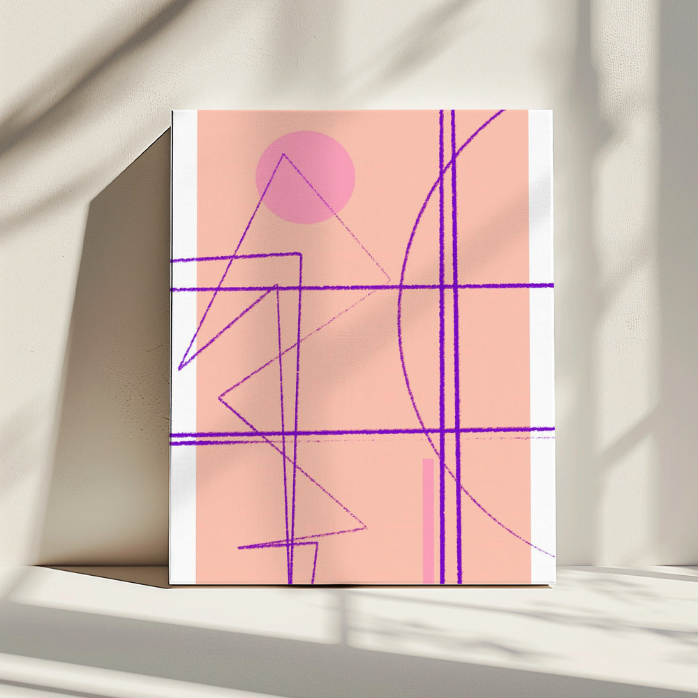 Rosa Geometrischer Tanz | Leinwand